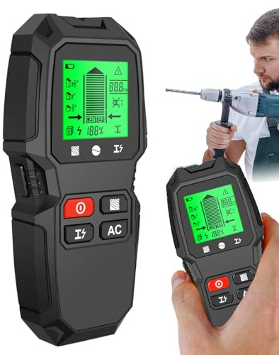 Detector de escáner de pared | Buscador electrónico de pernos de madera y metal, detector de borde central, buscador de vigas, buscador de pernos eléctrico para madera, alambre de CA, pernos de metal,