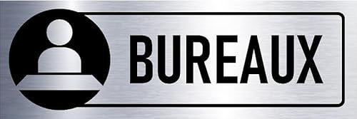 Office, aluminium effect informational sign FR098 - Self adhesive sticker (450mm x 150mm)