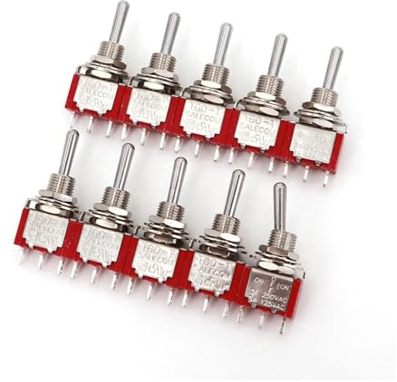 10Pcs SH T8014B Standard Lever 3Pin One Side Momentary ON-OFF-MOM SPDT Toggle Switch ICXLPMC
