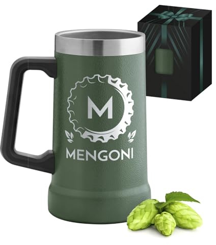 Maverton Boccale birra termico da camping 700ml, Tazza personalizzata | Per campeggio in acciaio inox, Bicchiere termico verde, Idee regalo uomo compleanno, Regali uomo, Campeggio accessori utili