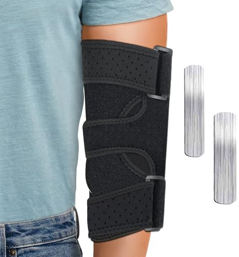 LAFUYSO Elbow Brace - Adjustable Night Splint with 2 Removable Metal Stabilizers for Cubital Tunnel Syndrome, Tendonitis, Ulnar Nerve, and Tennis Elbow - Comfortable Support for Men and Women