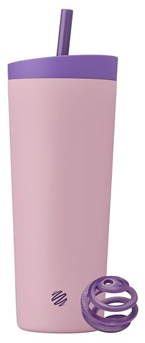 BlenderBottle Tumbler 2-in-1 Stainless Steel Shaker Cup 24 oz, Velvet Blush