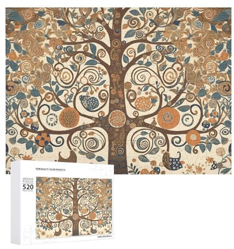 Grande puzzle in legno di Natale puzzle adulti impegnativi puzzle albero della vita stampato puzzle puzzle (520 pezzi)