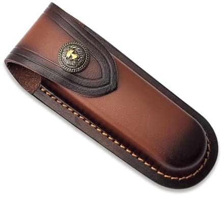 Casenly Étui pour Couteau de Chasse Etui Couteau Cuir Housse pour Couteau Pochette Ceinture Gaine de Couteau Étui Sac à Couteau en Cuir Marron pour Ceinture pour Couteaux Pliants Couteaux de Poche