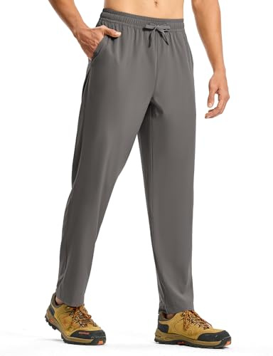 donhobo Pantalon d'extérieur pour homme - Respirant - Léger - Imperméable - Séchage rapide - Protection UV - Pour camping, trekking, sport, loisirs, voyage, gris foncé, S