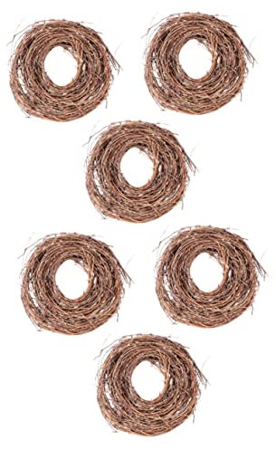 Garneck 2 Sätze Weihnachten Boden Rebe Zweige Für Kranz Ringe Weingirlande Weinrebengirlande Halloween-Kranz Natürliche Baumspitze Weinkranz Weidenkränze Perlen Coffee Rattan 3 Rollen * 2