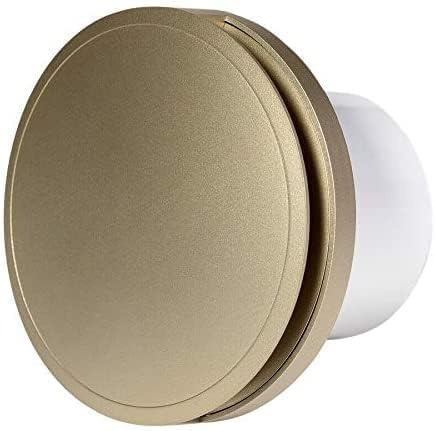 Bathroom Extractor Fan 100mm / 4 with Timer and Gold Round Front Cover