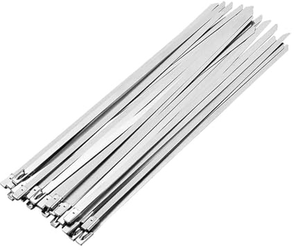 MAYyhem 20 Pezzi Fascette Metalliche in Acciaio Inox riutilizzabili Fascette autobloccanti Fascette a sgancio rapido Multiuso Hardware Cavo(4.6x300mm)