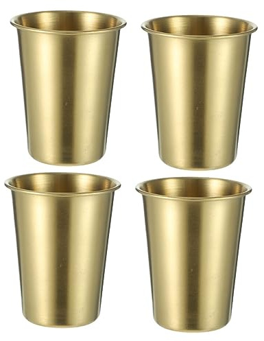 DONFAMDS Tasses en Acier Inoxydable Résistantes et Sûres sans Revêtement ni Peinture 500ml Lot de 4 pour Camping et Occasions Festives