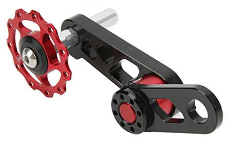 Tendeur de chaîne de vélo à vitesse unique, convertisseur de réglage de vitesse unique en alliage d'aluminium, accessoires de cyclisme (noir) (rouge)