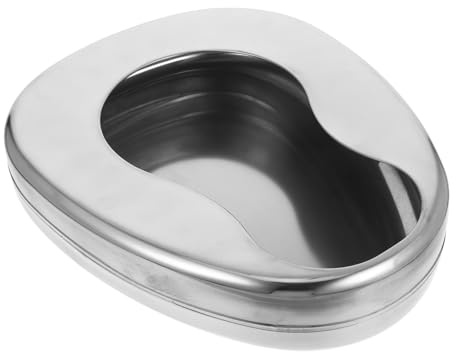 POPETPOP Edelstahl Bettpfanne für Frauen und Ältere Patienten Tragbare Toilettenlösung mit Robustem Material Vielseitig Einsetzbar in Pflegeheimen und Krankenhäusern