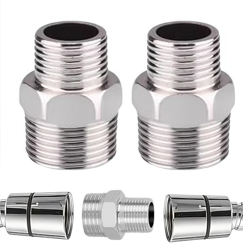 2PCS Shower Hose Connectors Male to Female,Threaded Connector Accessories, Shower Adapter,Water Pipe Plumbing Fittings,Hose Pipe Connector,Sh/ower Head Adap/TER,Ho/se Extension Connector
