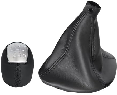 moyiw 6 Speed Gear Shift Knob Gaiter Black Boot for IVECO for Daily IV V VI 2008-2017 PU Leather and ABS Plastic Gearstick Gaitor Boot Kit