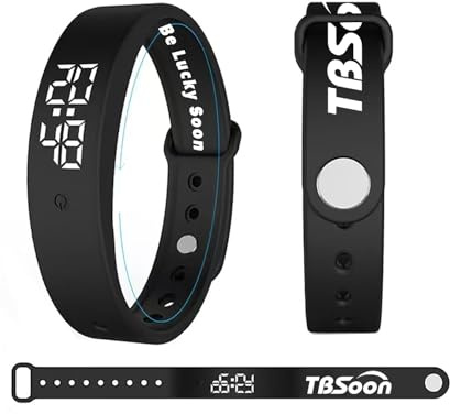 TBSoon Silent Vibrating Alarm Wristband,Alarm Clock Wristband,Strong Shock Alarm Bracelet, Pill Reminder Alarm Watch, Sport Band, for Heavy Sleepers, Fitness, Deaf,Older, Couples Needing Silent Alarms