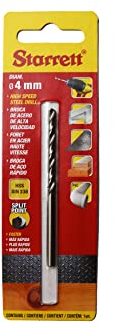 Starrett Punte per trapano a punta divisa, in acciaio HSS ad alta velocità, 4 x 75 mm, KBAR040, per acciaio, ghisa, legno, materiali morbidi, ferro