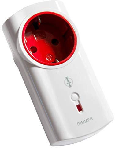 Intertechno ITLR 200 Funk-Dimmer Zwischenstecker 1-polig, 110x52x70mm, Weiss-rot