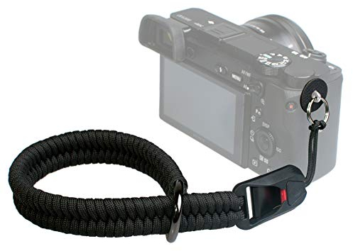 VKO Kamera Handschlaufe Kameragurt Handgelenk-Schlaufe Trageschlaufe geeignet für DSLR SLR oder spiegellosen Kameras (Schwarz)