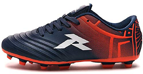 RUNIC Soccer Cleats for Men - Firm Ground Soccer Shoes with Multi-Shaped Studs, Football Shoes with Textured Forefoot, Soft Lining, Flexible Upper, and Reinforced Stitching