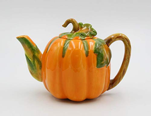 Théière en céramique fine en forme de citrouille, 20,3 cm de long