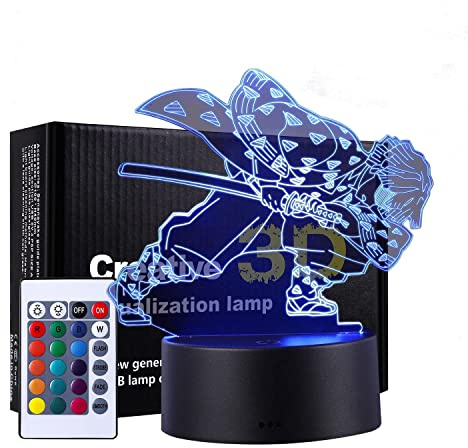 QQAAMZ È Mó Shā Shǒu Zenitsu Agatsuma Lampe-3D Led Acrylic Nachtlicht 16 Farben Wechselnde Touch Mit Fernbedienung,Dekorative Lichter Für Kinderzimmer, Geburtstags- Und Weihnachtsgeschenke