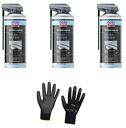 Iloda 3xOriginal Liqui Moly 400ml Pro-Line Silikonspray 7389 Schutzhandschuhe