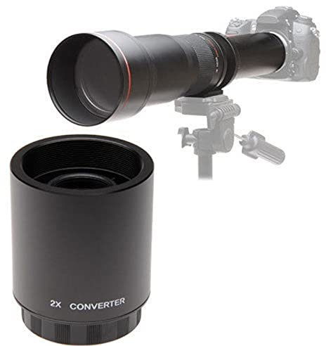 JINTU 2X Teleconverter Lens Camera Lenses Converter Adapter for 420-800mm 650-1300mm 500mm T-Mount Telephoto Lenses