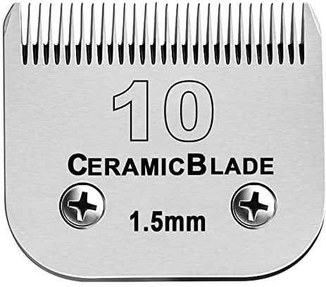 BESTBOMG Haustier-Schneidklingen Scherkopf, Kompatibel mit Oster-Tierschneider, Wahl Clipper und Andis Hundeschermaschine - Abnehmbare Edelstahl-Keramikklinge (1,5 mm, 10#)
