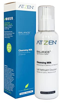 ATZEN Clean Natural Effective Cleansing Milk Facial Cleanser with Aloe and Decyl Glucoside 6.8fl.oz./200ml