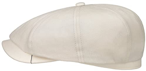 Stetson Hatteras Lightweight Flatcap Einfarbige Mütze Klassische Ballonmütze Atmungsaktives Leinencap Herren Frühjahr Sommer Made in Germany cremeweiß 56 cm