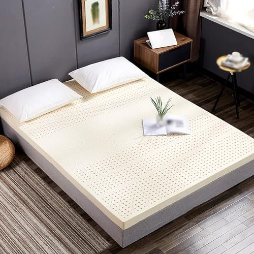 NaKeah Natürliche Latex -Matratze, atmungsaktive Matratze -Toper mit abnehmbarem Abdeck,7.5cm,180x200cm