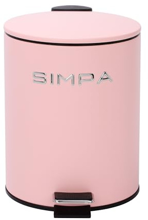 simpa 5L 5 Litre Matt Pink Slim Soft-Closing Pedal Dustbin.