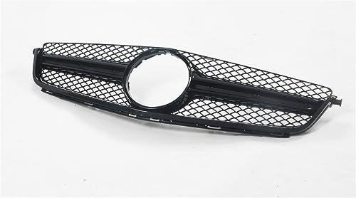 Nieren Kühlergrill Frontgrill Für Mercedes Für Benz W204 C63 Für AMG 2012–2014 Nur Auto Oberstoßstange Ansaughauben Abdeckung Mesh Gitter Grill Set Front Kühlergrille (Color : Schwarz)