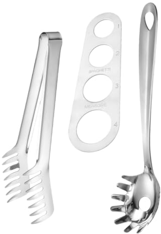 Zerodeko Spaghetti Fishing Gear Reusable Food Clip Kitchen Utensil Includes Pasta Spoon and Spaghetti Measurer Tool for Cooking
