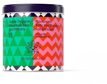 Symbeeosis Tè di Montagna Biologico con Dittamo,Sideritis Syriaca di Creta & Dittamo Stimolante Immunitario, Aiuta a Combattere il Raffreddore,Potenzia la Memoria,Miscela Erbale Ricca di Antiossidanti