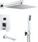 KINKIBOS Concealed Shower System Wall Mounted, 3-Function Shower System with 12 Inch High Pressure Rainfall Shower Head, Handheld Shower and Bathtub Spout, Brass Shower Mixer Set, Chrome