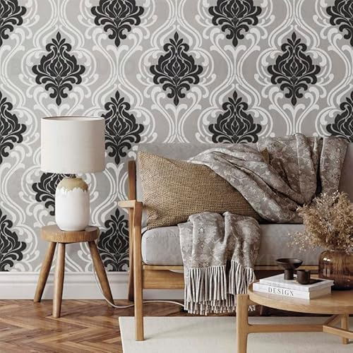 80 cm Damast-Schablonen im Retro-/Vintage-Stil, barockes Rokoko, für Wände, Vorlagen an der Wand, Malerei, wiederverwendbar, Kühlschränke, Dekoration, Gips, große Bodenschablone