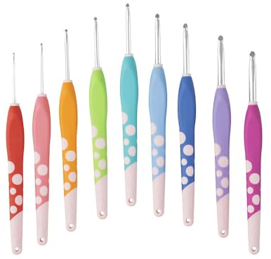 Knit Picks WeCrochet Dots Häkelnadel-Set mit ergonomischen Griffen, 9-teilig