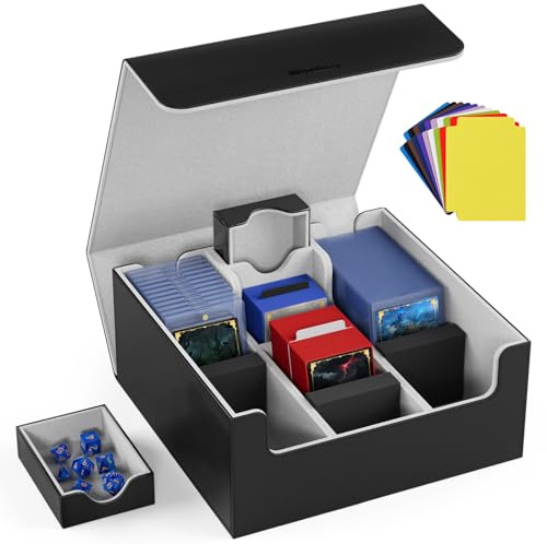 Mlikero Sammelkarten Aufbewahrungsbox fit für Hartplastik-Kartenhüllen, Magnetische Kartenbox Deck-Box fit für MTG und Sports Karten, Premium Sammelkarten Box
