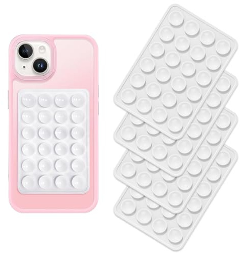 4 Pezzi Ventose per Telefono, Ventose Telefono, Supporto per Telefono a Ventosa Silicone, Forte Adesione, Facili da Installare e Rimuovere, Resistenti e Versatili