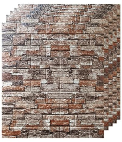 GFLCWYP 10 Stück 3D-Wandpaneele Aus Ziegelimitat Zum Abziehen Und Aufkleben Selbstklebende Wasserfeste Schaumstofftapete Deckenplatten Aus Polystyrol Für Schlafzimmer Badezimmer Küche