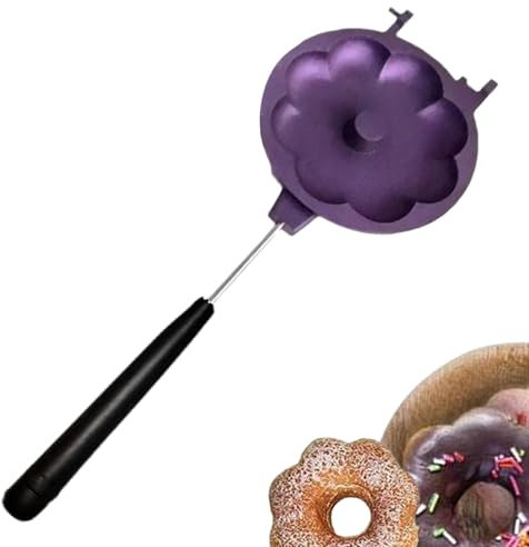 Máquina para hacer donuts para el hogar, molde para donuts de aluminio, herramientas de decoración de tartas resistentes, bandeja antiadherente con mango largo para hacer donas grandes