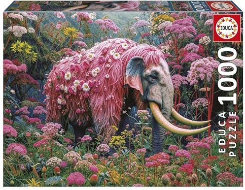 Educa - 1000-teiliges Puzzle für Erwachsene | Blumenelefant. Inklusive Fix Puzzle-Kleber. Maße: 68 x 48 cm. Ab 14 Jahren (20229)