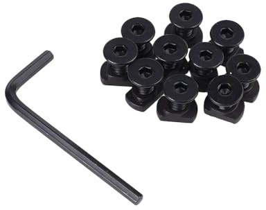 ProWildGear for Mlok Compatible T-Shape Screw Nut Combination Matching with Nut Hexagonal Wrench Hunting Accessory (Set of 10)
