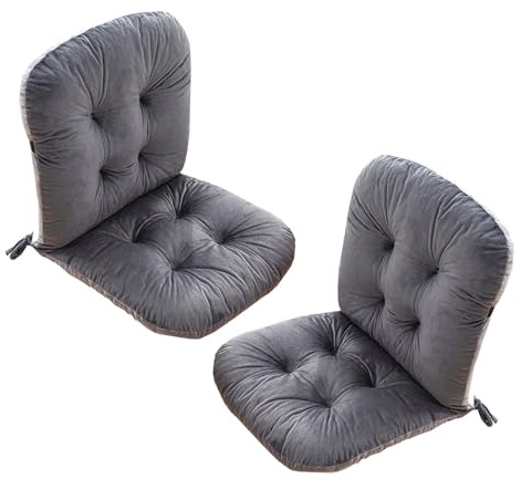Evimstil Stulhkissen, Kissen für Rattansessel Outdoor Auflage Sitzkissen, Rattanmöbel 2 Stück Stuhlkissen mit Rückenteil Sitz, Rückenkissen mit Bänder, Niedriglehner Auflage Polsterauflage(Color:Gray