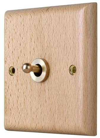 QUXVUIS Interrupteur à panneau en bois massif, Style Vintage, ne change pas de couleur, larges Applications, pratique et décoratif, facile à installer