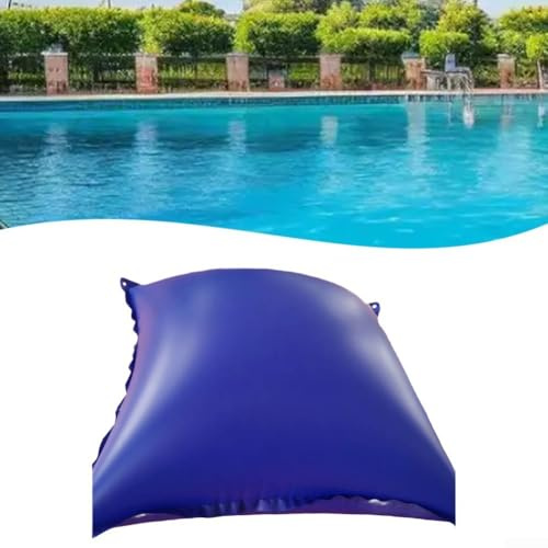 Oreiller gonflable pour piscine hors sol 0 3 mm d'épaisseur empêche l'accumulation de poussière et d'eau froide avec corde de fixation facile (150 x 150 cm)