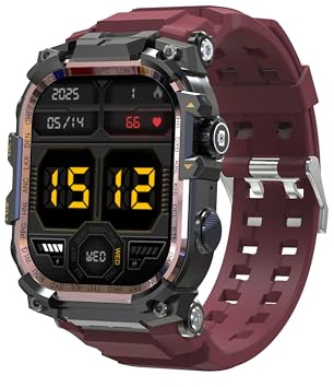 Rainbuvvy 4G Smart Watch Quad Core 3GB 32GB Fotocamera Rotante Orologio da Uomo 2.06 AMOLED HD Schermo Smartwatch WiFi Bluetooth GPS Fitness Tracker Orologio Sportivo (Rosso)