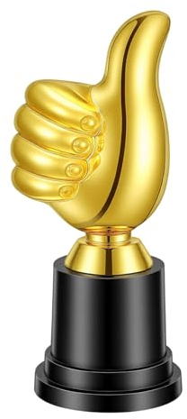 HekouJiub Trofeo Pollice in su Oro Coppa Divertente 13cm Trofei di Partecipazione Plastica Premio Vincitore per Celebrazioni Gioco Sportivo Aula Competizione di Calcio Ricompense per Adulti