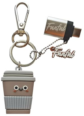 FUNFUL [ 2 IN 1 ] Chiavetta divertente Usb 32 GB + Portachiavi CAFFÈ Per Prendere Buone Decisioni, con Adattatore USB C per la Piena Compatibilità - Regali Originali per Bambini, Ragazze e donne