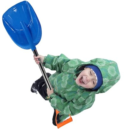 Kinderschneeschaufeln - Kleine Schneeschaufel Kinder -Schaufel Plastik,Tragbar und abnehmbar Schneeschieber Schneeräumer Schnee Schaufeln, Kinderschaufel für Draußen (Blau)